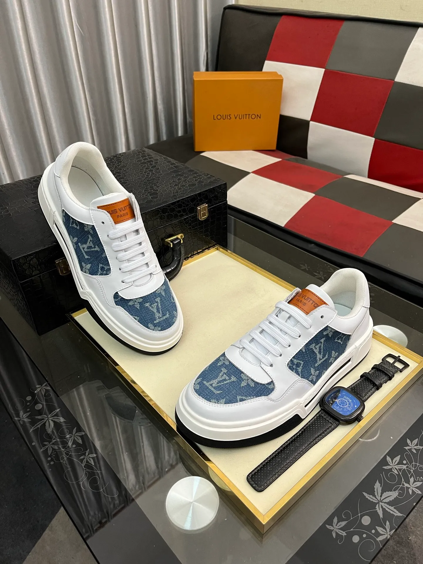 Men's Men's Shoes💰420⌚️⌚️《Lv*》The latest and most popular casual shoes, top brand [seduce] luxury~purchase, top~quality. [Strong] The upper is made of imported breathable cowhide with cloth material ➕ breathable sheepskin feet (•) and fine workmanship. Original personalized fashionable soft rubber wear-resistant outsole, size: 38-442️⃣colors available